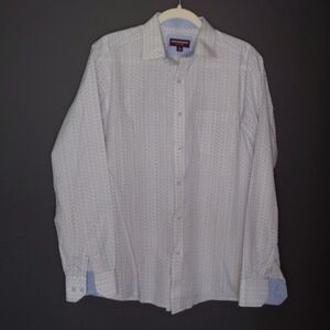 Johnston & Murphy White Casual Button Down Shirt